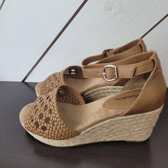 NEW  Style Co Sheryy Woven Espadrille Wedge Tan 10 Sandals - Picture 2 of 8